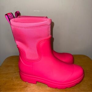UGG Droplet Mid Pink Rain Boots Pink Kids Size 3 S/N 1143733K